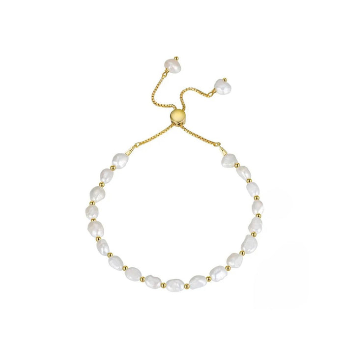 Freshwater Baroque Pearl Chain Adjustable Bracelet