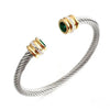 Emerald Stone Stainless Steel Cuff