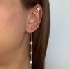 Freshwater Pearl Drop Chain Gold Earrings