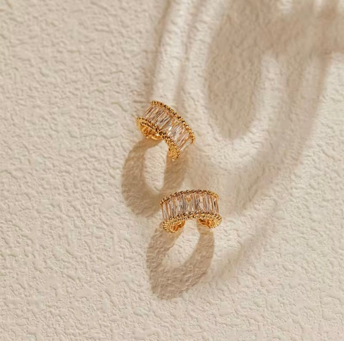 Golden Baguette Diamond Ear Cuff