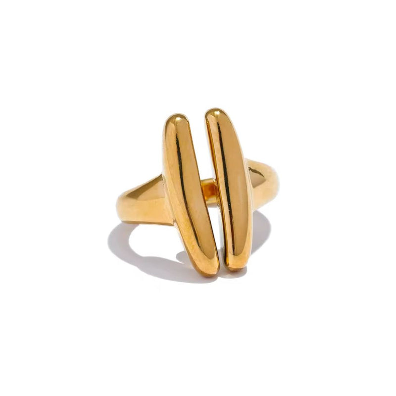 Golden Double Bar Ring