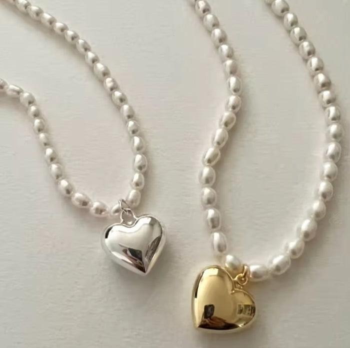 Heart Pearl Necklace