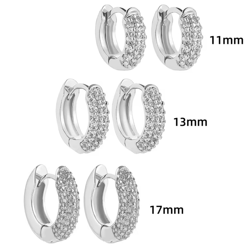 CZ Diamond Hoop Earring Set