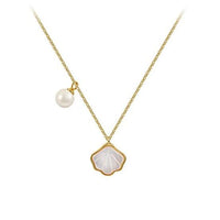 Shell Pearl Necklace and Ring