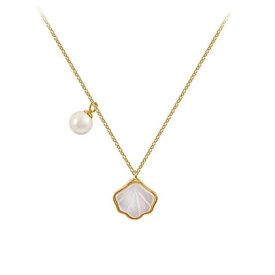 Shell Pearl Necklace and Ring