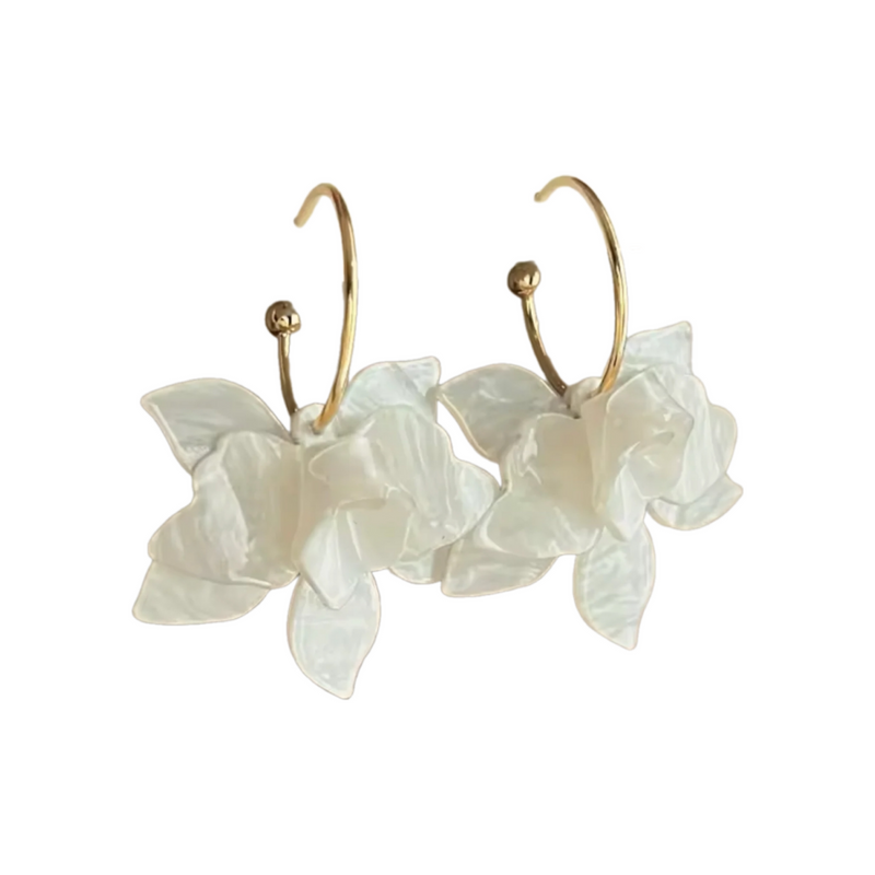 Statement Flower Hoop Earrings