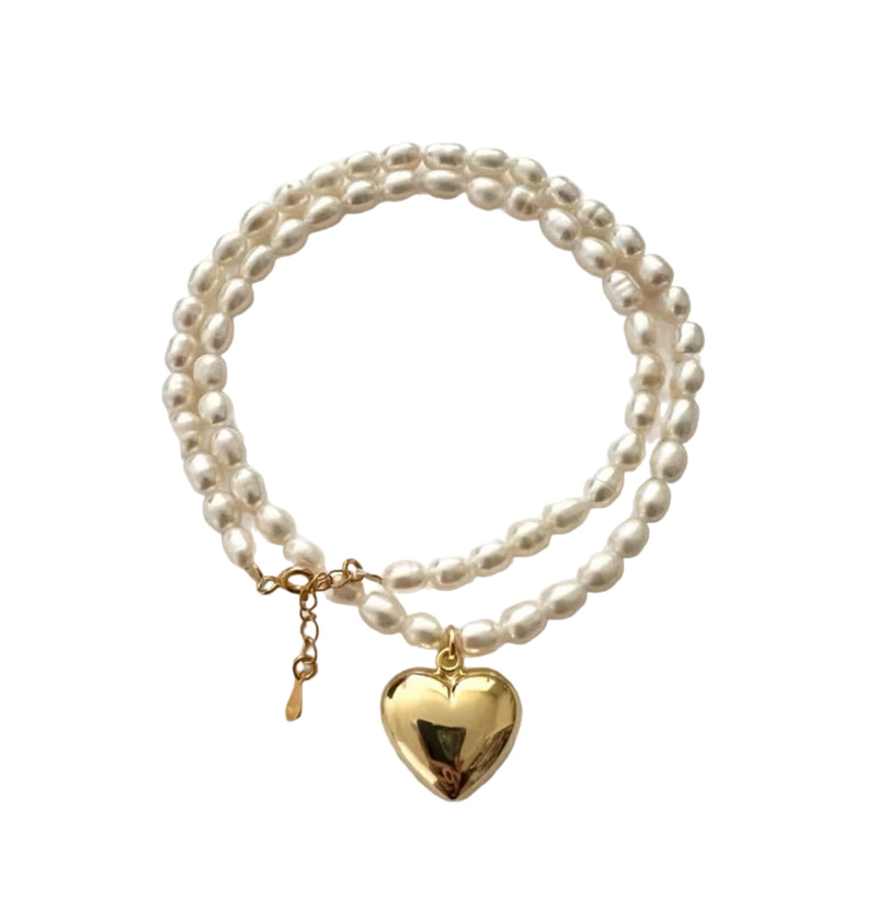 Heart Pearl Necklace