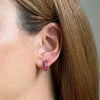 Ruby Baguette Hoop Earrings