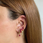Ruby Flower Chain Earrings