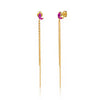 Ruby Flower Chain Earrings