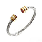 Ruby Stone Stainless Steel Cuff