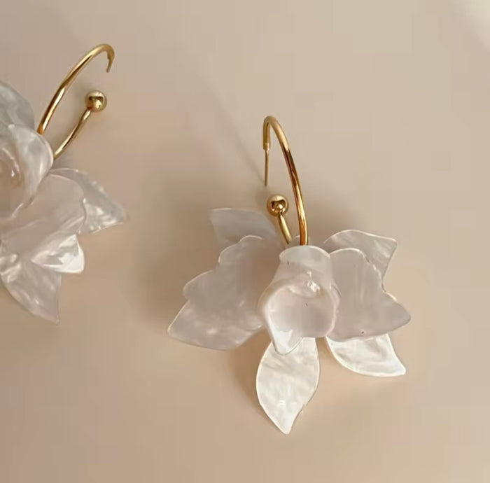 Statement Flower Hoop Earrings