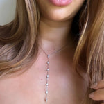 Sterling SIlver Diamond Lariat Necklace