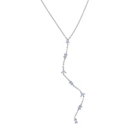 Sterling SIlver Diamond Lariat Necklace