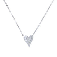 Sterling Silver Diamond Heart Necklace