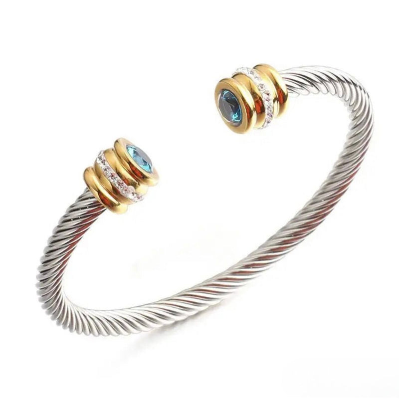 Turquoise Stone Stainless Steel Cuff